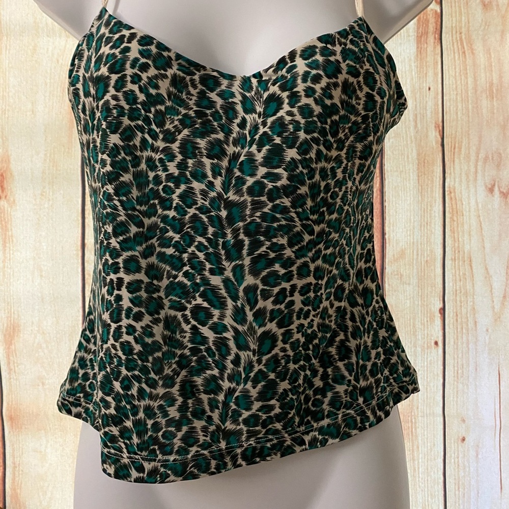 Green leopard print cami